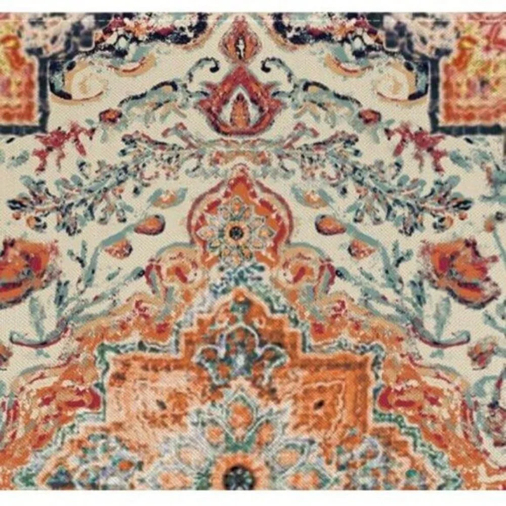 Boho Table Runner Bohemian Cottage Farmhouse Decor Dining Cloth Orange 13x36